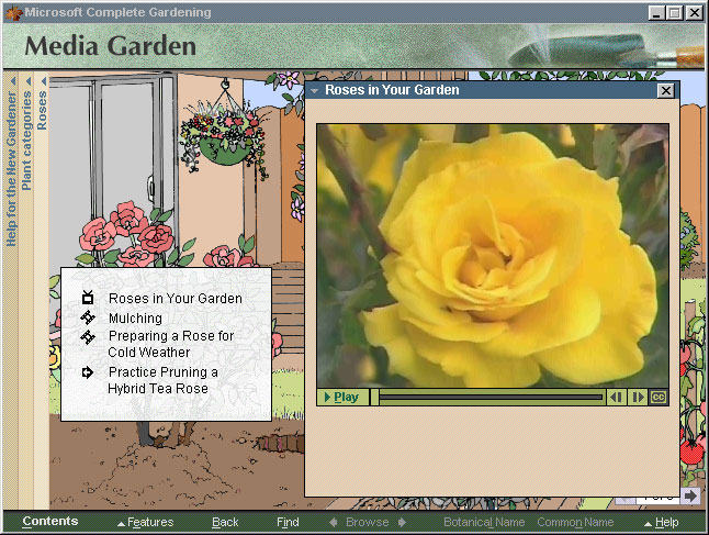 Microsoft Complete Gardening User Interface (1996)